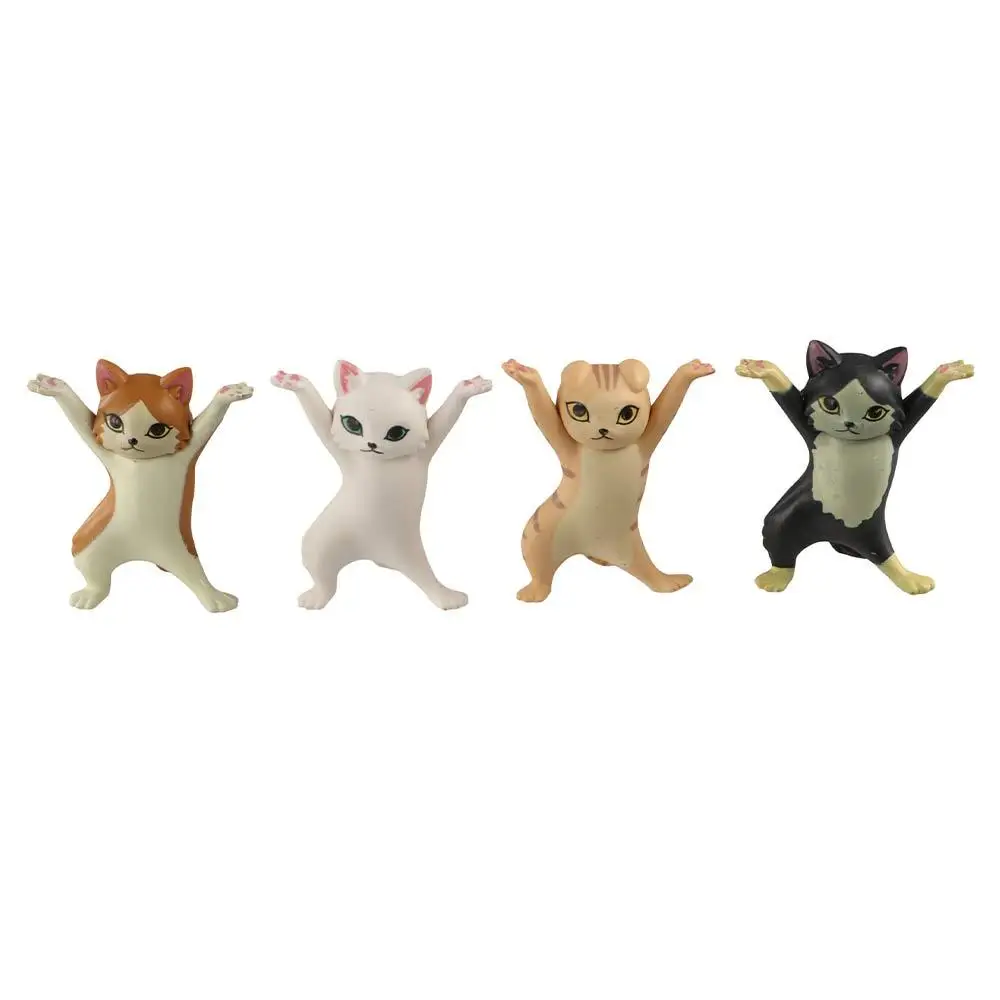 Small Cat Statue Hand-made Cat Miniatures Cartoon DIY Cat Pen Holder PVC Cute Car Cat Ornaments Home Decor