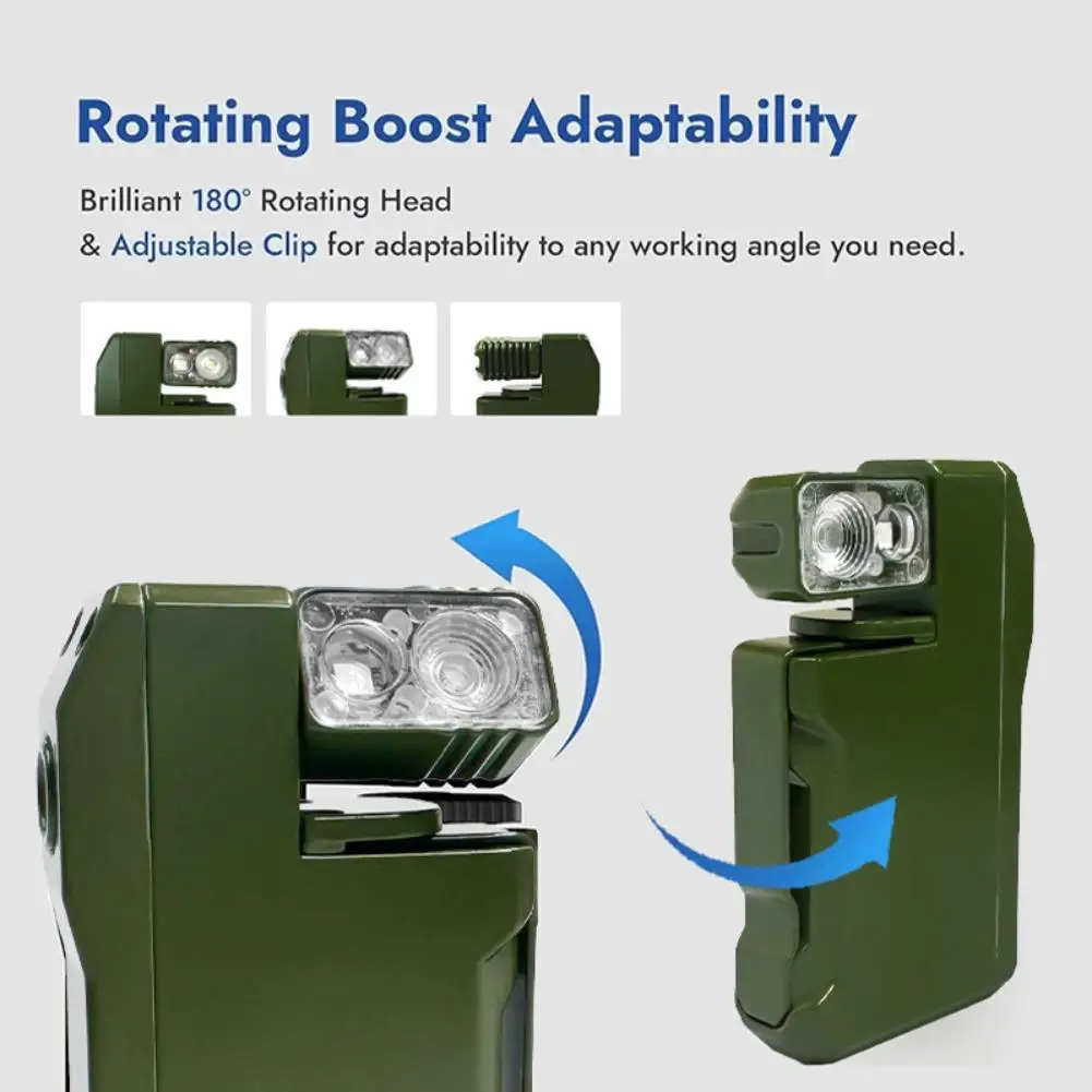 Mini linterna de bolsillo portátil EDC, 400 lúmenes, cola magnética impermeable, 52g, ultraligera, 180 °   Cabezal giratorio