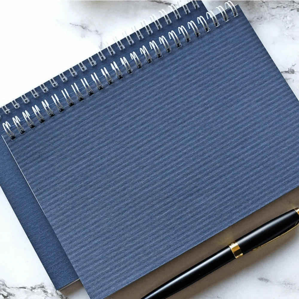 Sturdy Cover Spiral Bound Notebook Universal Line Pages Blank Grid Inventory Log Book Leather paper Horizontal Layout