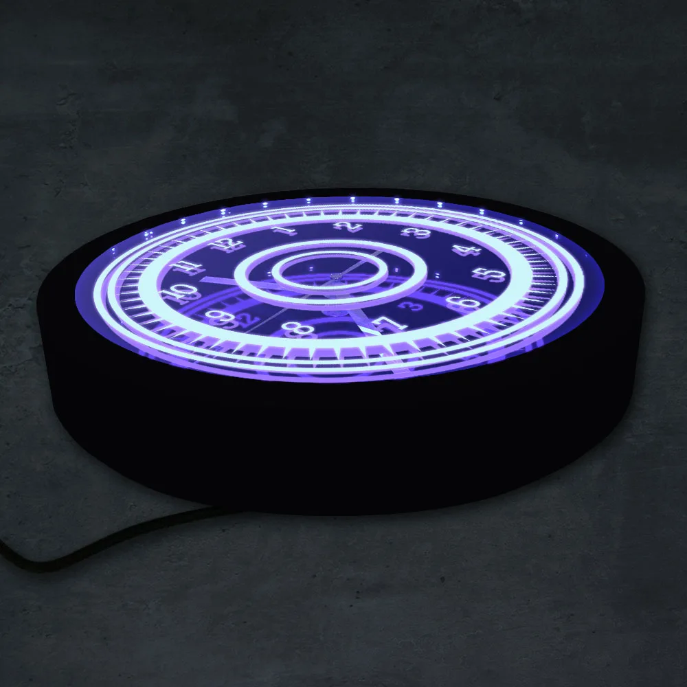 Luminous 3D Wall Clock with Silent Non-Ticking Arabic Numerals Illuminated Edge Lit Bar Beer Neon Sign Wall Clock with LED Light
