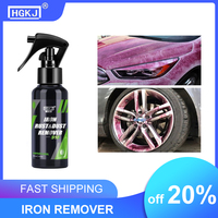 Car Wheels Polishing Iron Cleaner Rust Remover Spray 100/300ml Iron Dust Washing Auto Detail Rim Refurbishment Car Care HGKJ S18