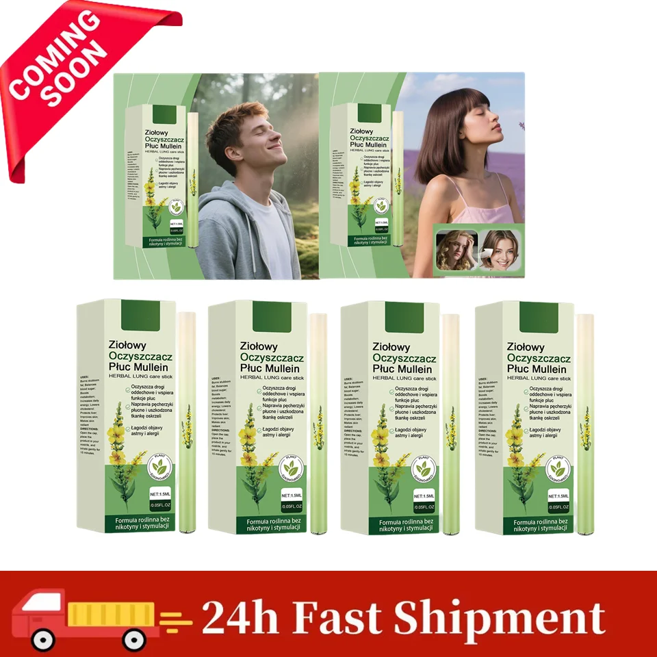 1-4Pcs Herbal Diffuser Pen Mullein Mints Rosemary Extracts Natural Lung Cleansing Clear Breathing Improvement