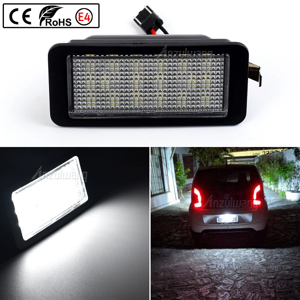 

1Piece For VW up!/e-up! Skoda Citigo/E-Citigo Seat Mii/e-Mii Ibiza 6J 3-door 2008-2012 LED License Number Plate Light Lamp