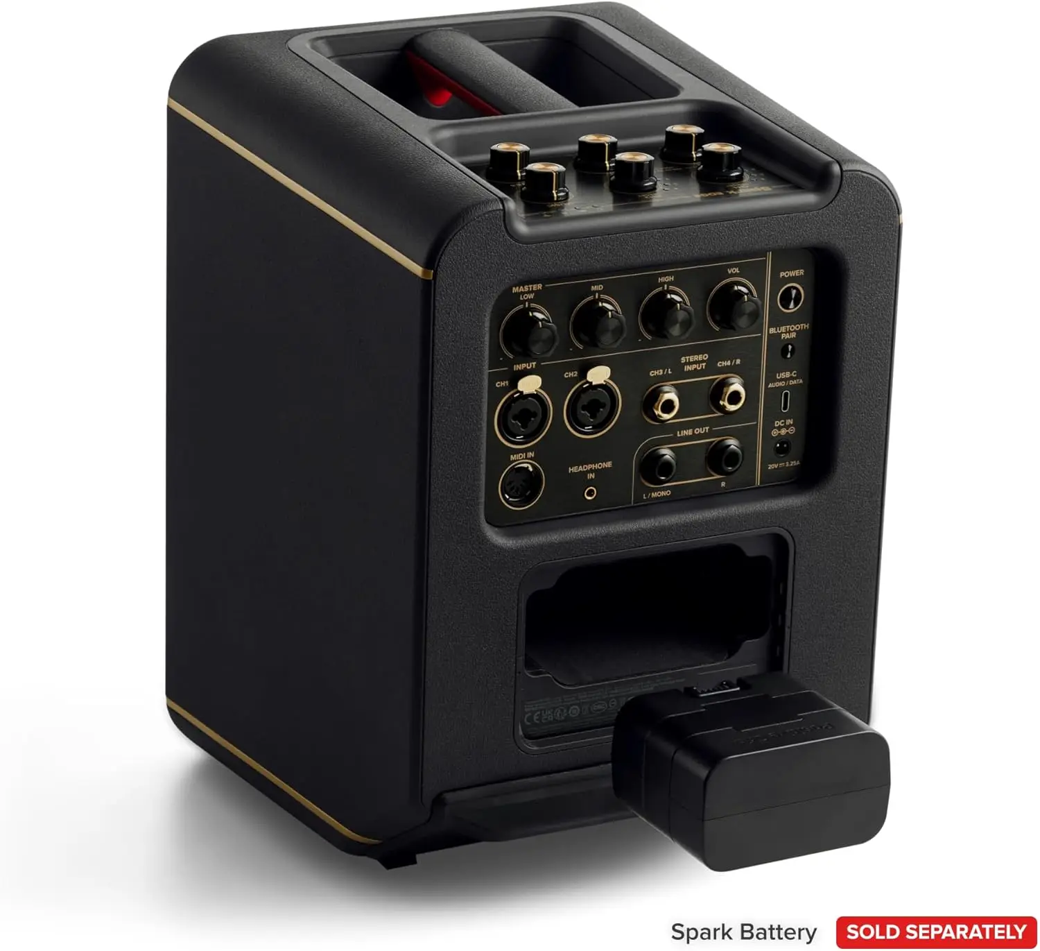 نظام Spark Edge 65W المحمول ذو 4 قنوات للجيتار الذكي مع حلقة مدمجة وميزات AI والتطبيق الذكي للكهرباء