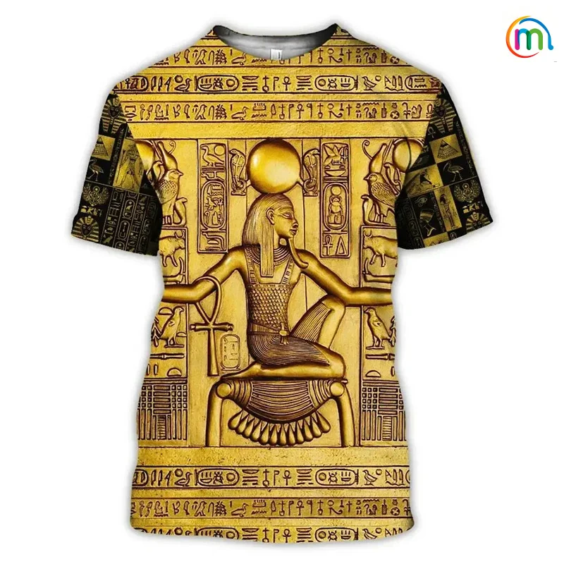 

Ancient Egyptian Pattern T Shirt For Men Pharaoh 3D Printed T-Shirts Casual Streetwear Oversized O-Neck Women Loose Tops Tees
