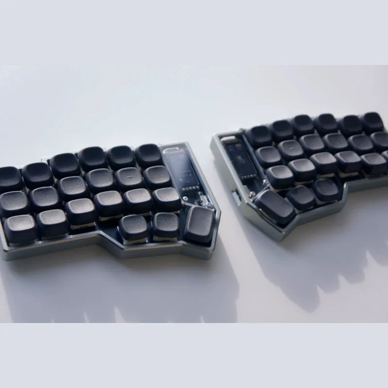 Wireless Corne 3x6 Split Keyboard Custom CNC Aluminum Shell Low Profile Case-in-Case Mount Niceview Screen Split Keyboard ZMK