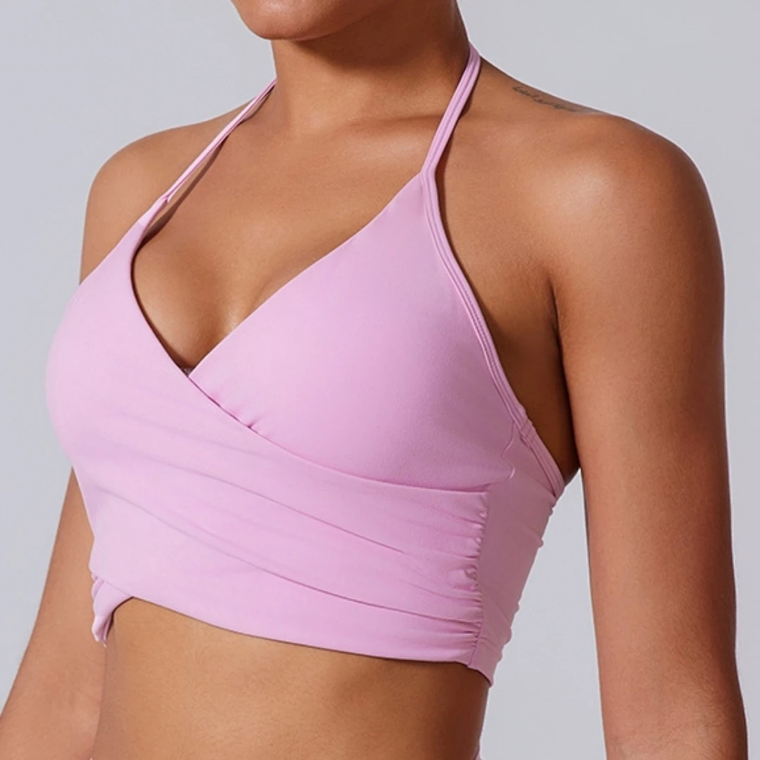 حمالة صدر رياضية برقبة معلقة للنساء، ملابس داخلية مثيرة بدون ظهر وأشرطة رفيعة لليوجا، ملابس داخلية للجري واللياقة البدنية، ملابس علوية بدون أكمام للصالة الرياضية #1
