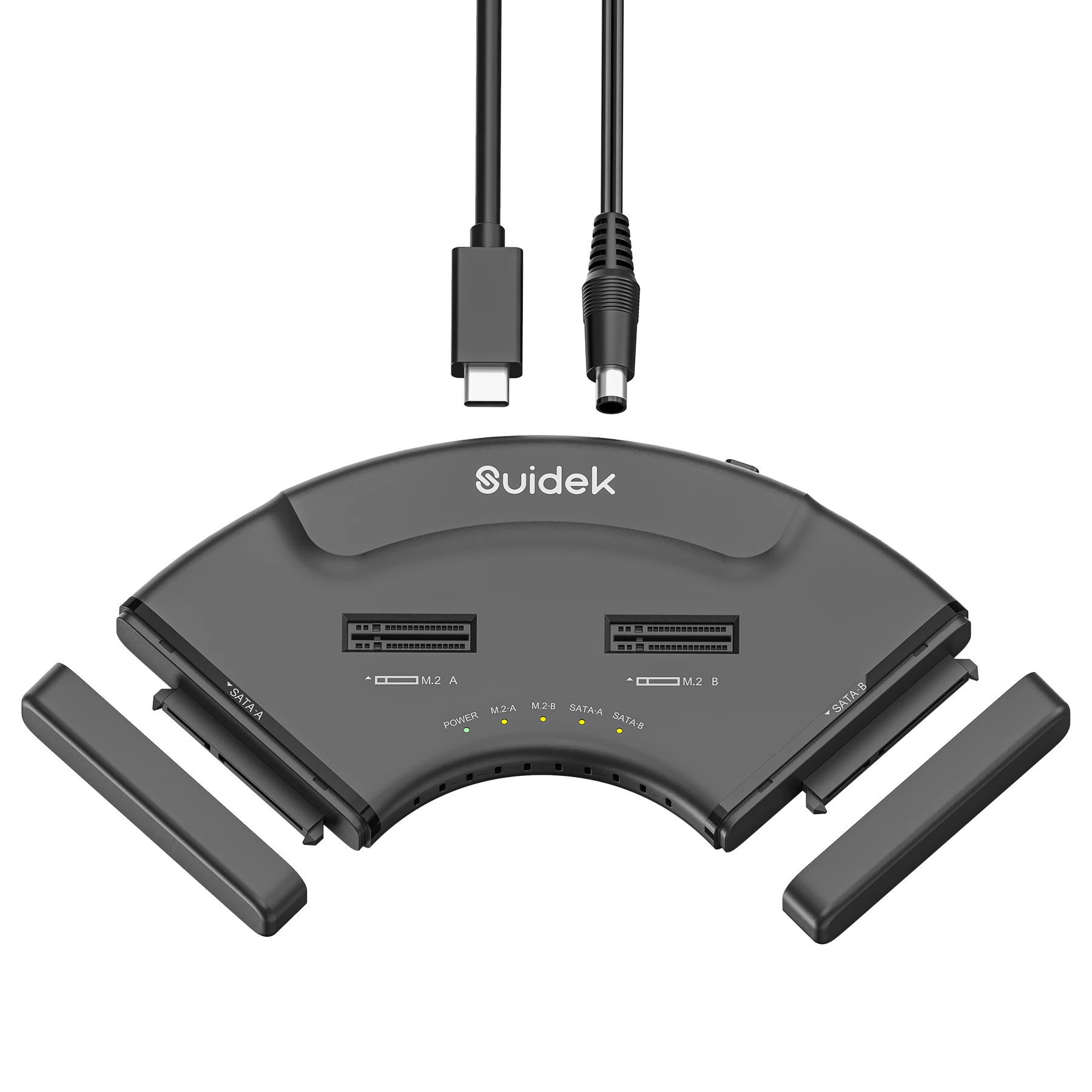 

USB-C 10Gbps 4-Drive SSD HDD Dock with Dual M.2 NVMe SATA Adapter Hard Disk Docking Stations UASP TRIM for Windows Mac Linux