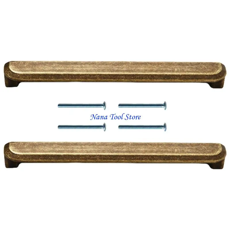 31GJ Pair of Vintages Bronze Cabinets Pulls Comfortable Grip Easy Installation for Stylish Home and Furniture Upgrades