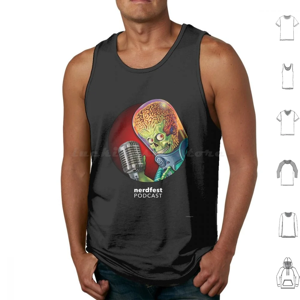 Nerdfest Podcast Tank Tops Print Cotton Nerd Scifi Science Fiction Geek Movies Video Comics Tv