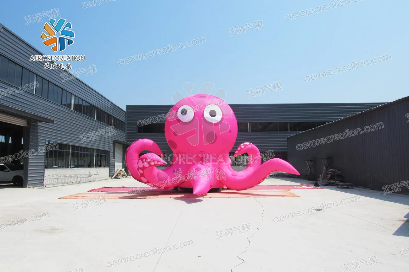 Hot Sale Outdoor Wonderful Inflatable Cartoon Octopus Display Customized Giant Inflatable Cute Sea Animal With Light