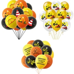 10Pcs Construction Tractor Theme Excavator Balloons Racing Cars Balloon Firefighter Cars Balloons Set Boys Birthday Globlos