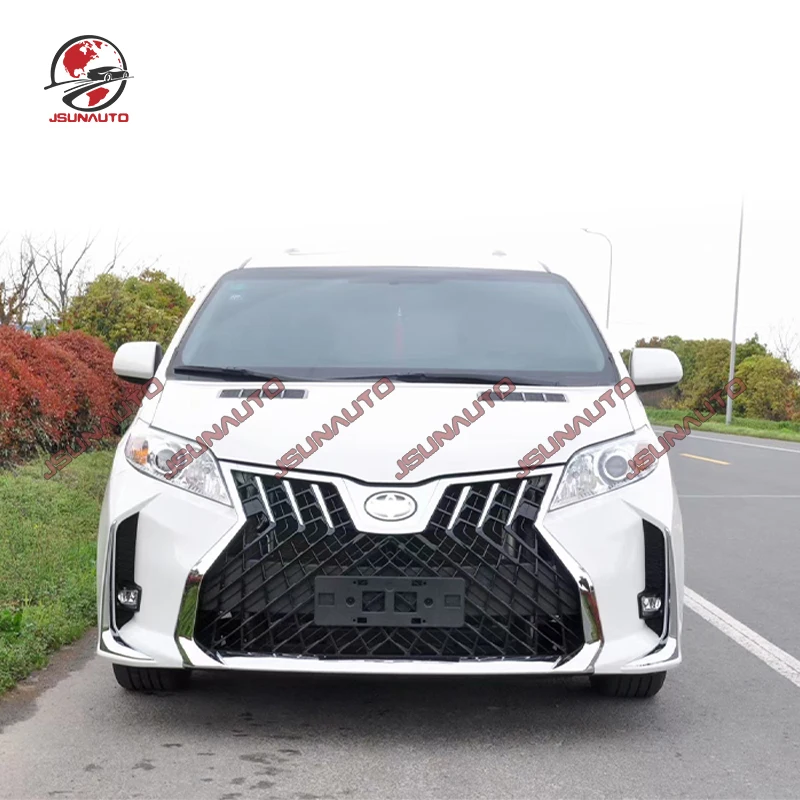 Unpainted Plastic Sienna Facelift Front Rear Bumper Grill Engine Bonnet For 2011-2020 Toyo Sienna Upgrade LM Style Body Kit