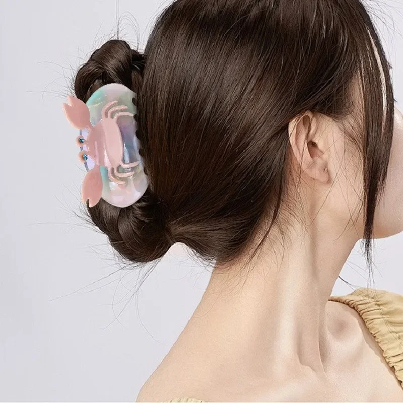 

Новый красочный зажим в виде краба, маленькая рыбка, коготь для волос, серия Ocean, ацетатный зажим в виде когтей, милый мультяшный зажим в виде акулы, аксессуары для волос для женщин и девочек