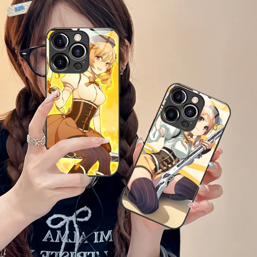 Magica Mami Tomoe Mobile Phone Case for iPhone 15 14 13 12 11 X XR XS 8 Pro Max Plus Mini PC Glass Phone Cover Funda