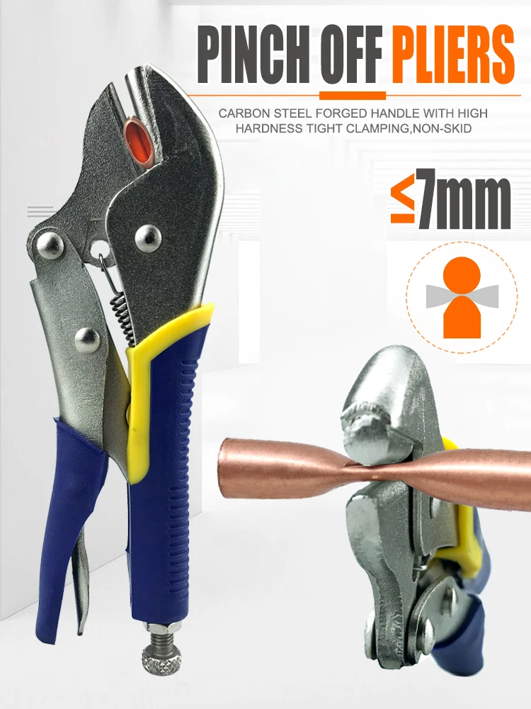 B-Type Steel Tube Pinch Pliers ≤6mm Cutting Seal, Industrial HVAC Refrigeration Tool Stainless Steel Clamp for AC Pipe Repair