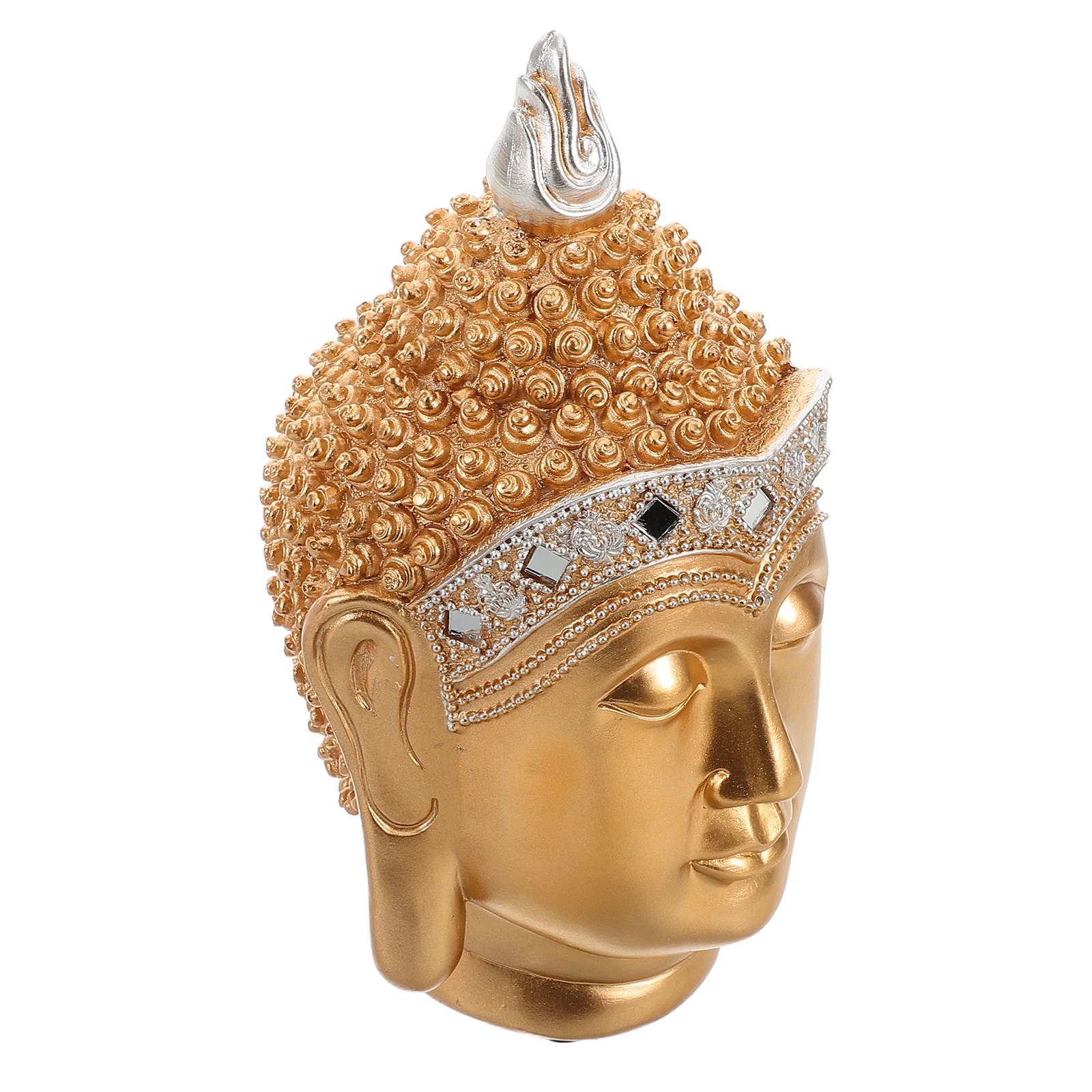 

Buddha Head Statue Resin Craft Decorations Vintage Home Office Adornment Bedroom Living Room Desktop Piece