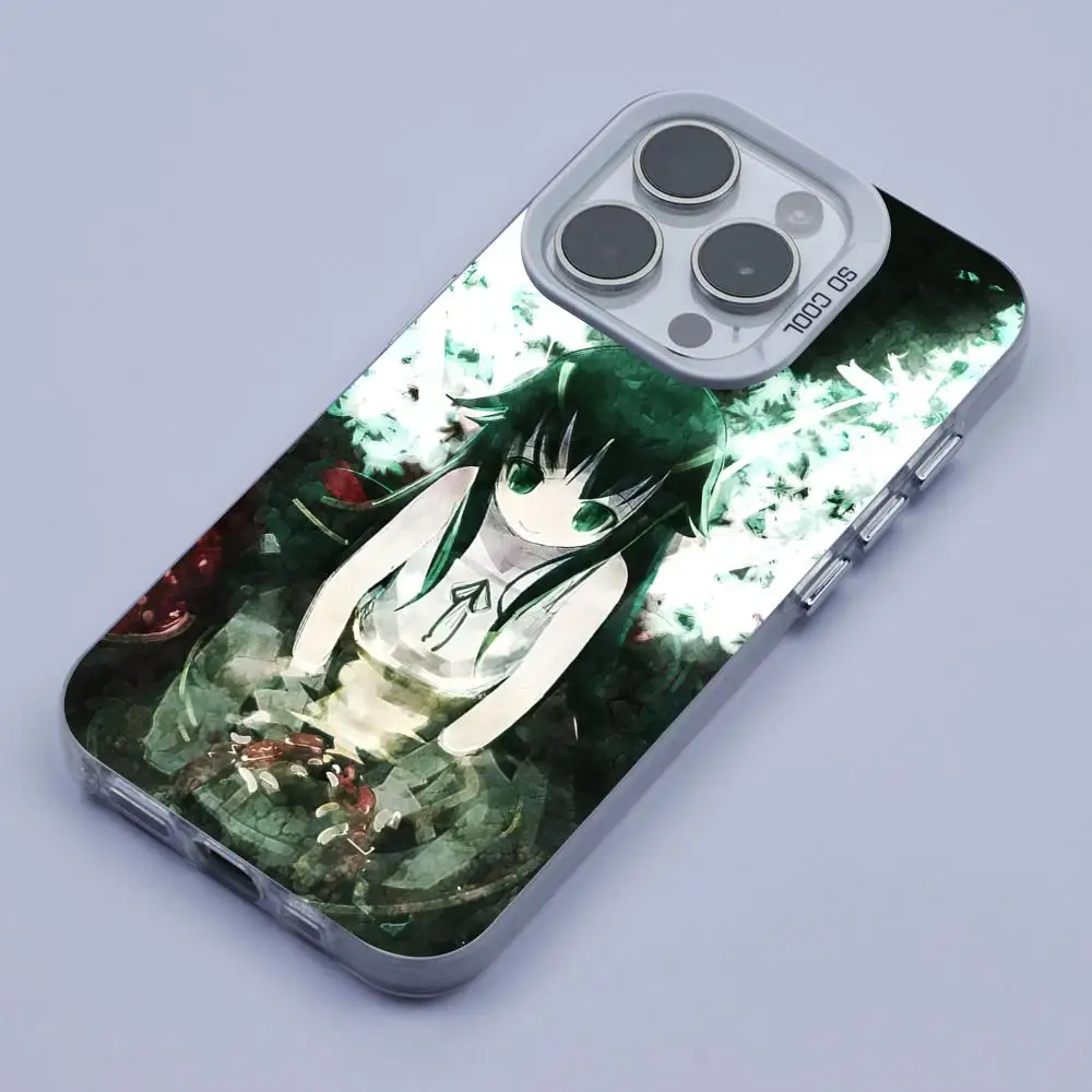Saya no Uta حافظة هاتف محمول لهاتف آيفون 17 16 15 14 13 12 11 X XR XS 8 7 Pro Max Plus غطاء أبيض شفاف هاتف ذكي فاخر
