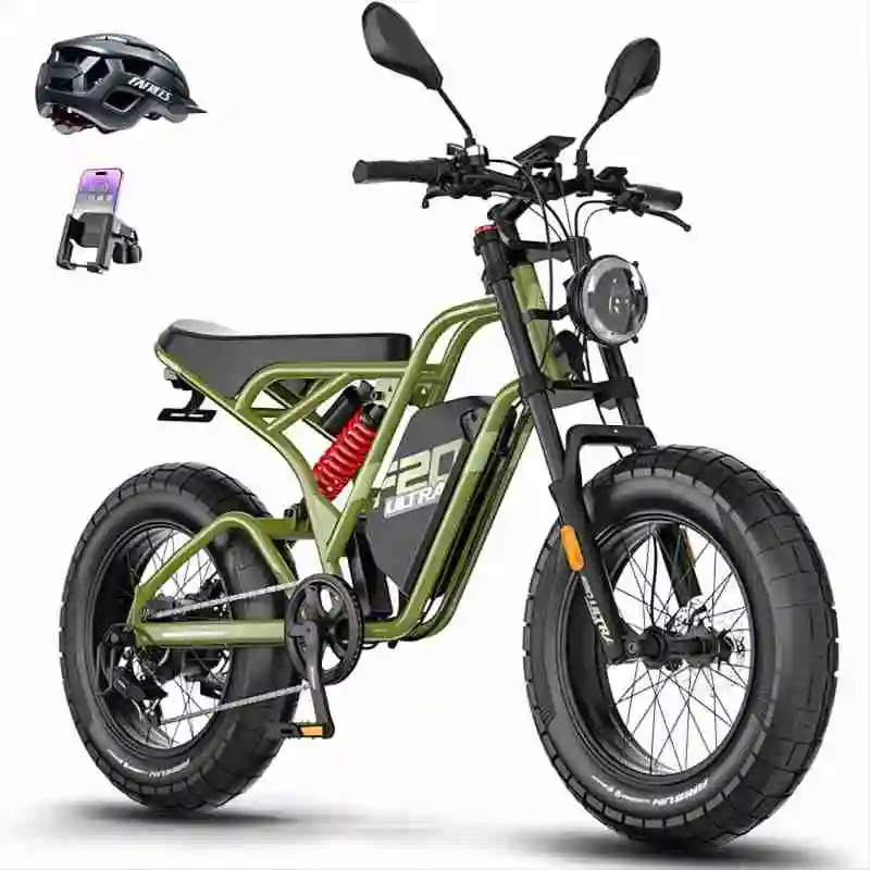 

25Ah/1200WH Battery, 20" x 5.0" Fatbike, Hydraulic Brakes, 79 N·m, Electric Mountain Bike for Adults, Range 80-14