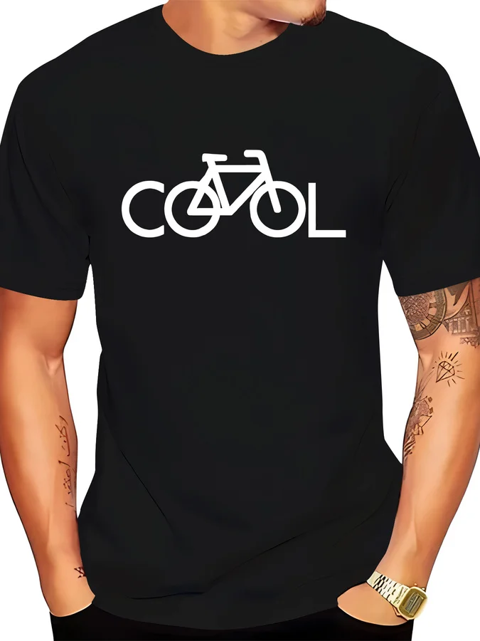 Men's Versatile T-Shirt, High-End Fashion Casual Printed Short Sleeve Trendy Top