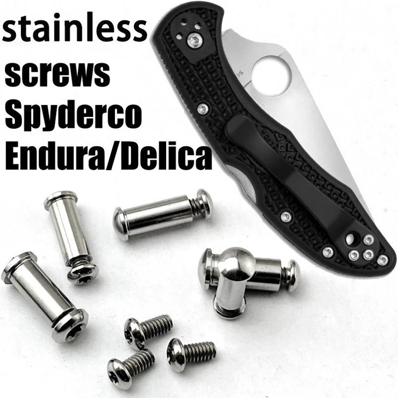 416 Stainless Steel Knife Handle Full Set of Screws For Spyderco Delica4 C11 Endura4 C10 Knives DIY Making Accessories Parts