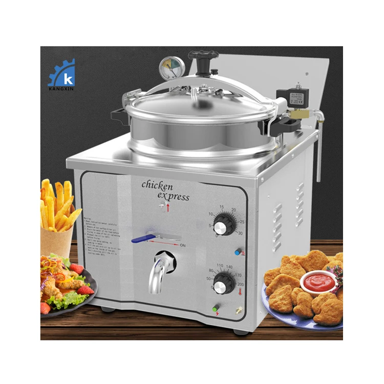 

Hot Sales 220v Small 16 Liter Kuroma Table Top Pressure Fryer Chicken Express Deep Fried Chicken Pressure Fryer