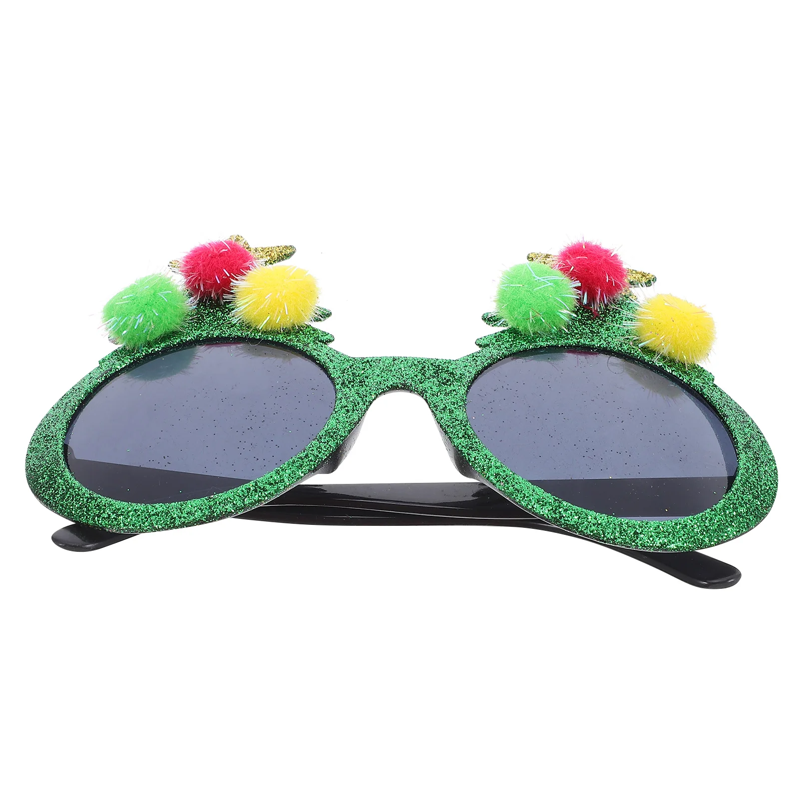

Christmas Glasses Glitter Holiday Party Eyewear Christmas Tree Design Pom-Poms Decor Adults Costume Party Supplies Xmas New