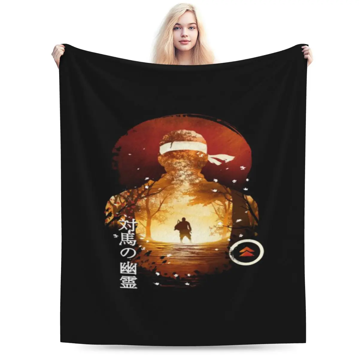 Fantasma de Tsushima personalizado cómodo decorar el hogar una manta de micropolar ultrasuave