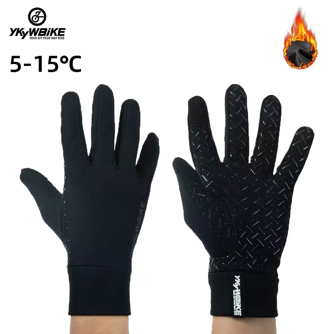 YKYWBIKE Winter Cycling Gloves Men Women Touch Screen Padded Bike Glove Water Resistant Windproof Warm Anti-Slip for Running Bik