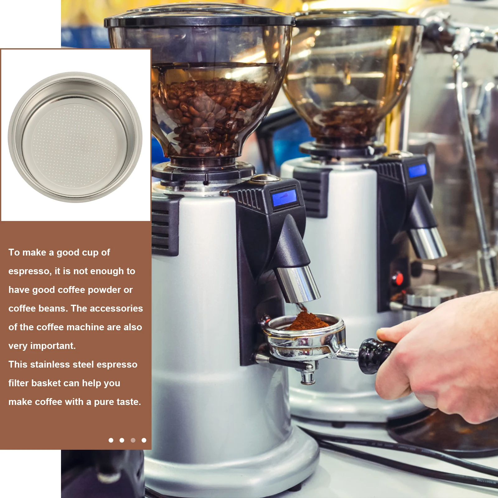 

51MM Stainless Steel Coffee Filter Machine Pressurize Detachable Silver Espresso Maker Filters Basket Porous Kitchen Bar