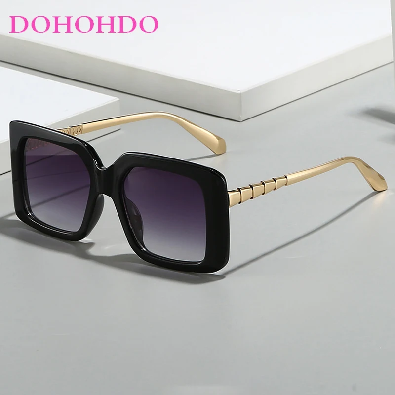 

Fashion Metal Oversized Square Women Men Sunglasses Luxury Brand Designer Shades Summer Traveling Drive Eyeglasses UV400 Очки