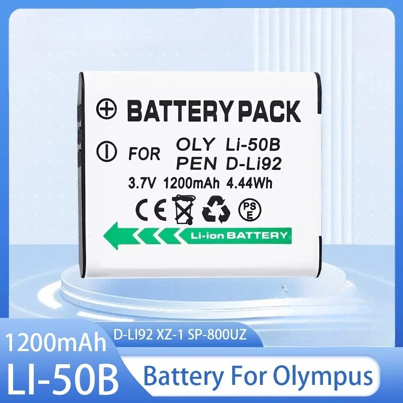 

LI-50B Camera Battery 3.7V 1200mAh Rechargeable Battery for Olympus LI 50B LI50B for Pentax D-LI92 XZ-1 SP-800UZ SZ-30MR Cameras