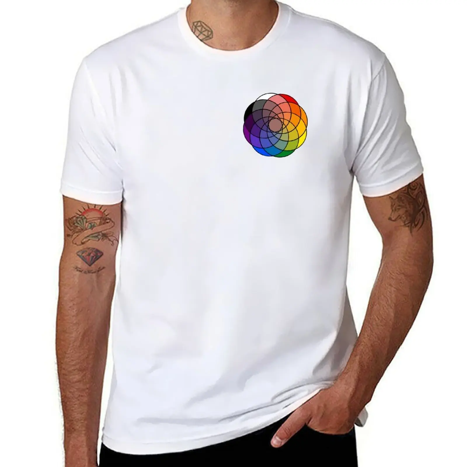 

LGBT Ally Pride Flag Geometric Rosetta T-Shirt man t shirt summer t shirts for man pack white T-Shirt