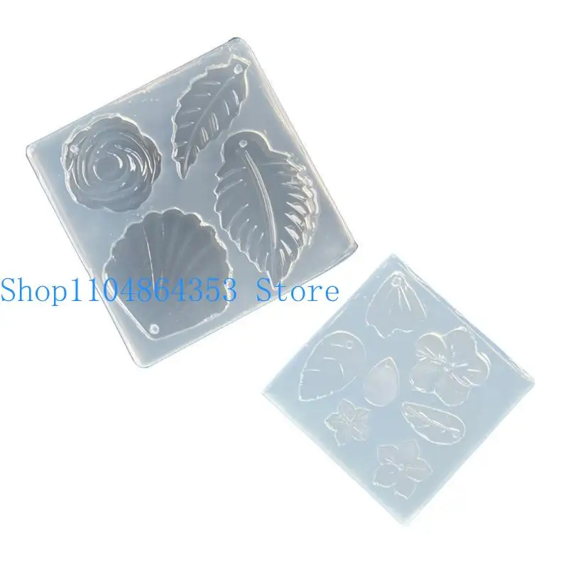 652F Flower Leaves Earrings Epoxy Resin Mold Jewelry Pendant Silicone Mould DIY Crafts Necklace Keychain Casting Tool