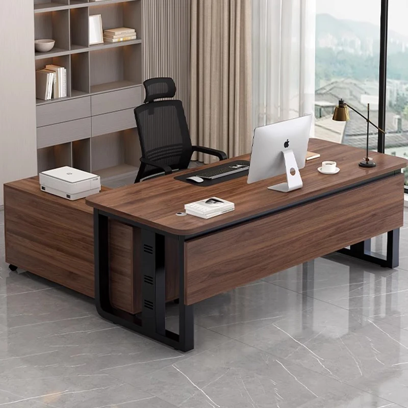 Wooden Modern Office Desk Study Computer Gaming Standing Drawer Luxury Office Desk Multifunctional Ufficio Trendy Furniture