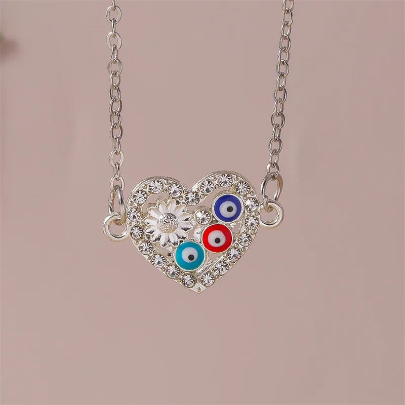 Aihua-collar de cristal bohemio turco contra el mal de ojo para mujer, mano de Hamsa, ojos de la suerte, joyería, cadena hasta la clavícula, gargantilla corta