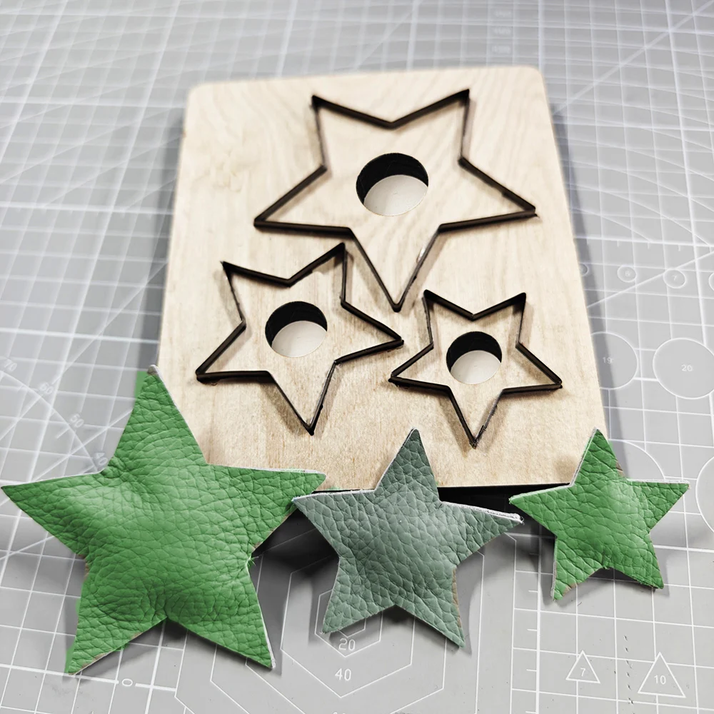 

Набор форм для вырезания из дерева и кожи в виде звезд, для рукоделия, подходит для большинства станков