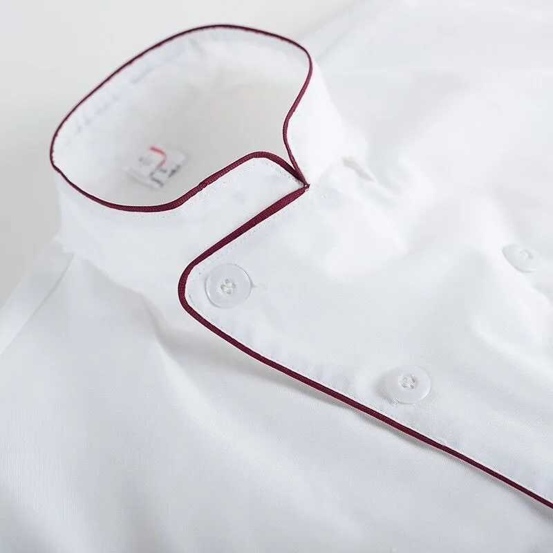 요리사 유니폼 남녀공용 긴팔 겨울 가을 주방 레스토랑 작업복 세트 (반팔 여름 옵션 포함)