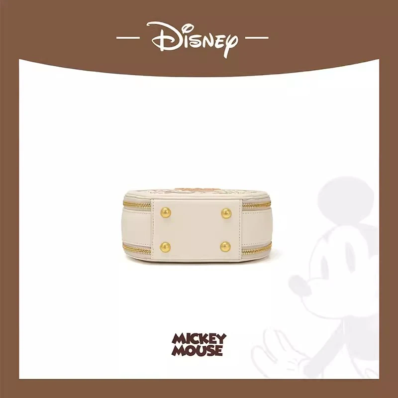 2024 Original Disney Chinese Style Round Shoulder Bag Fashionable Retro Embroidered Mickey Messenger Handheld Chain Womens Bags