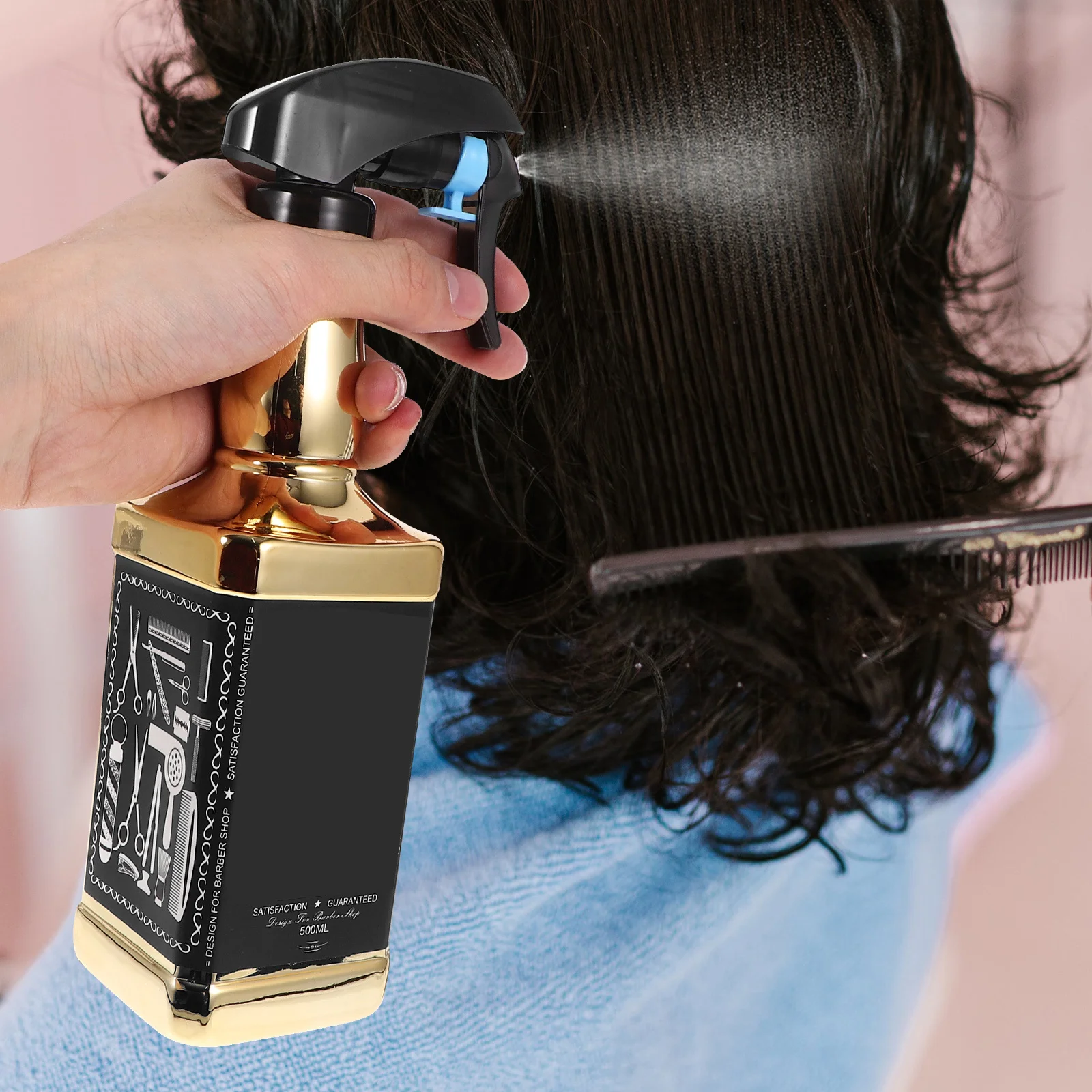 

1pcs 500Ml Vintage Spray Bottle Fine Mist Trigger Pump Refillable Water Sprayer For Hair Salon Plant Care Face Hydration