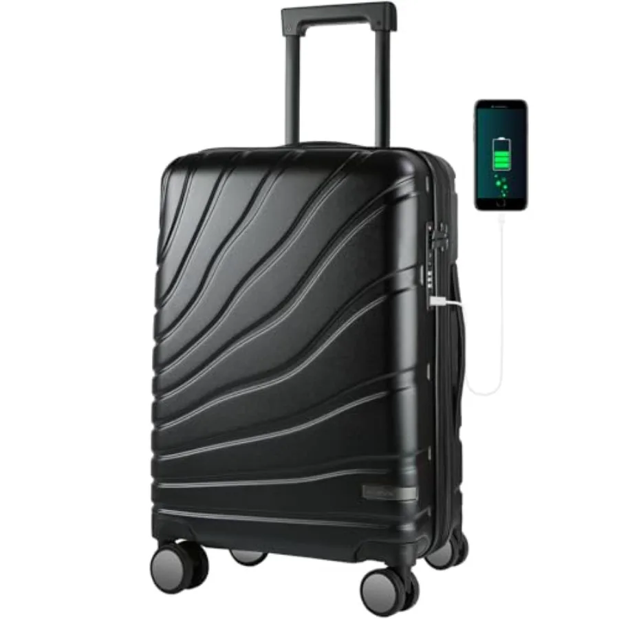 

Carry On Luggage with Spinner Wheels and TSA Lock, Expandable Fashionable Hard Shell Suitcase airline approved 20 Inch Carry-On