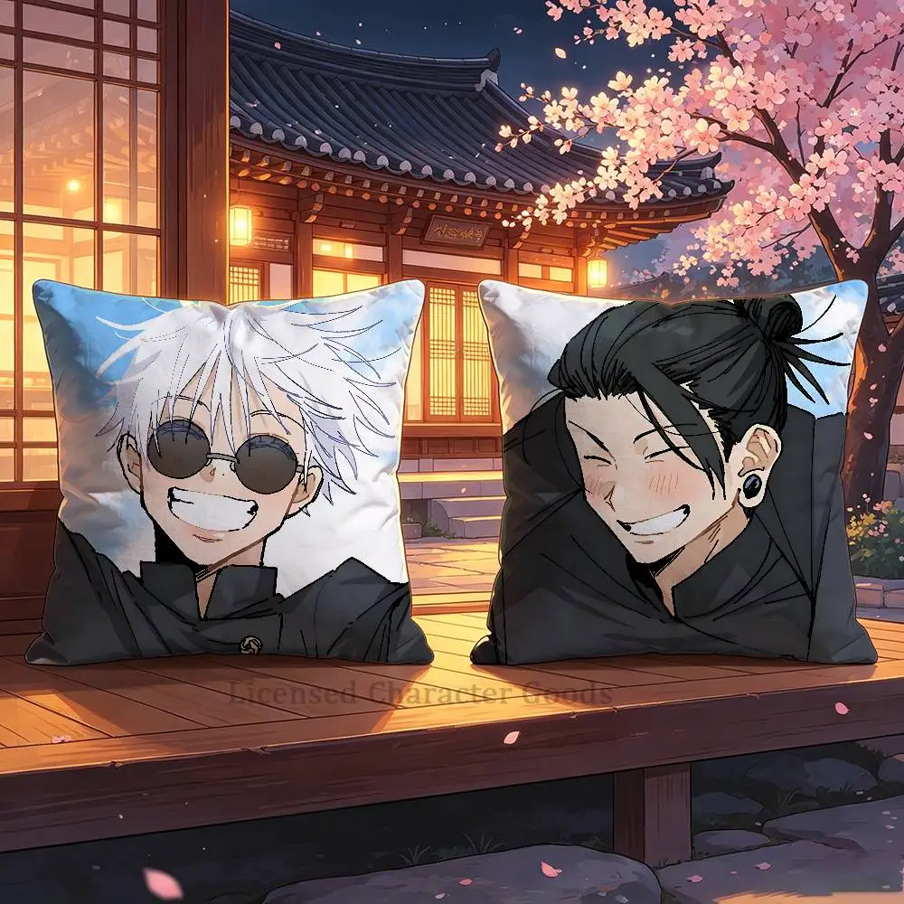 Couple S-SatoSugu Polyester Printed Pillow Cover Square 30 35 40 45 50 55 cm Soft for Sofa Bed Car Home Decor