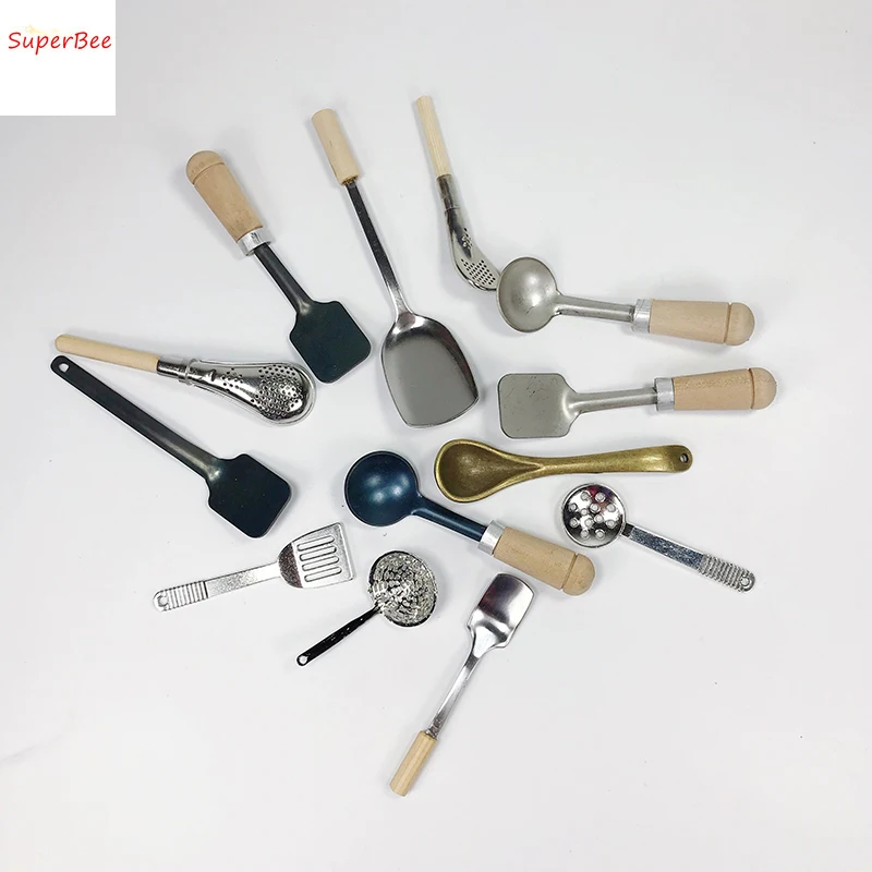 Doll House Miniature Items Mini Kitchen Toy Small Spatula, Spoon, Shovel Food Play Scene Model Furniture Decorative Accessories