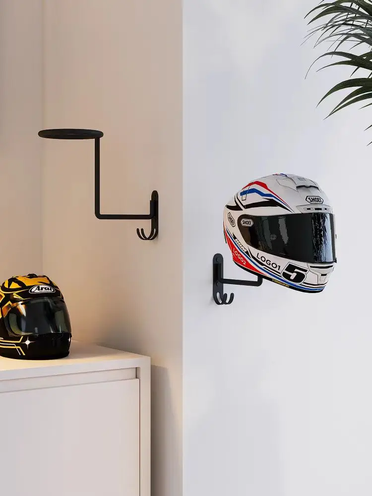 

1 шт., черный держатель для мотоциклетного шлема, вешалка, настенный крючок для пальто, шапки, вешалка для шлема, черные стальные аксессуары