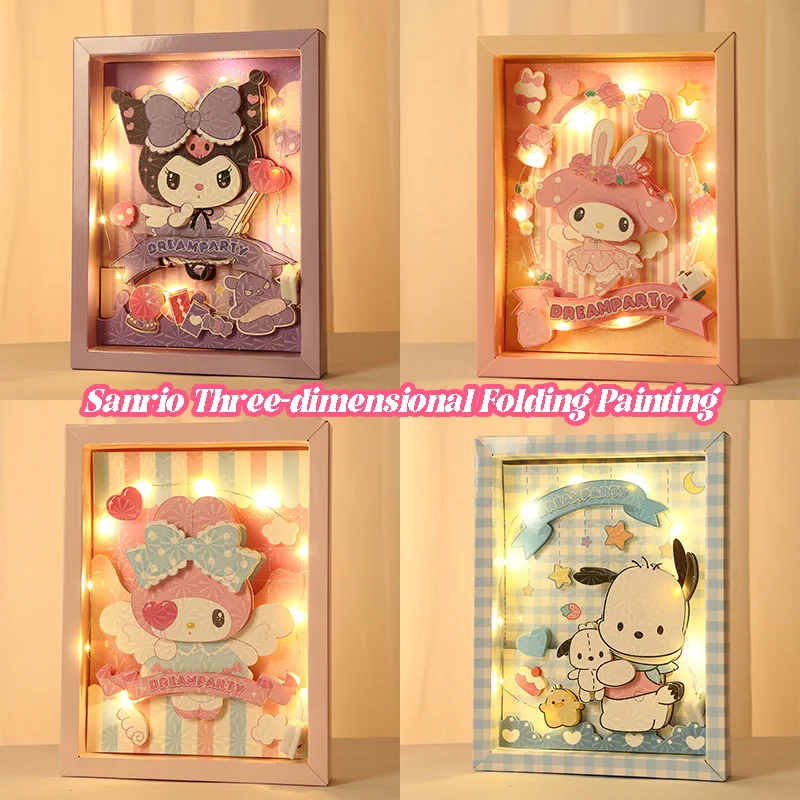 

My Melody Kuromi Pochacco Three-Dimensional Stacked Paintings Children's Diy Handicrafts Quiet Books and Fun Children's Gift