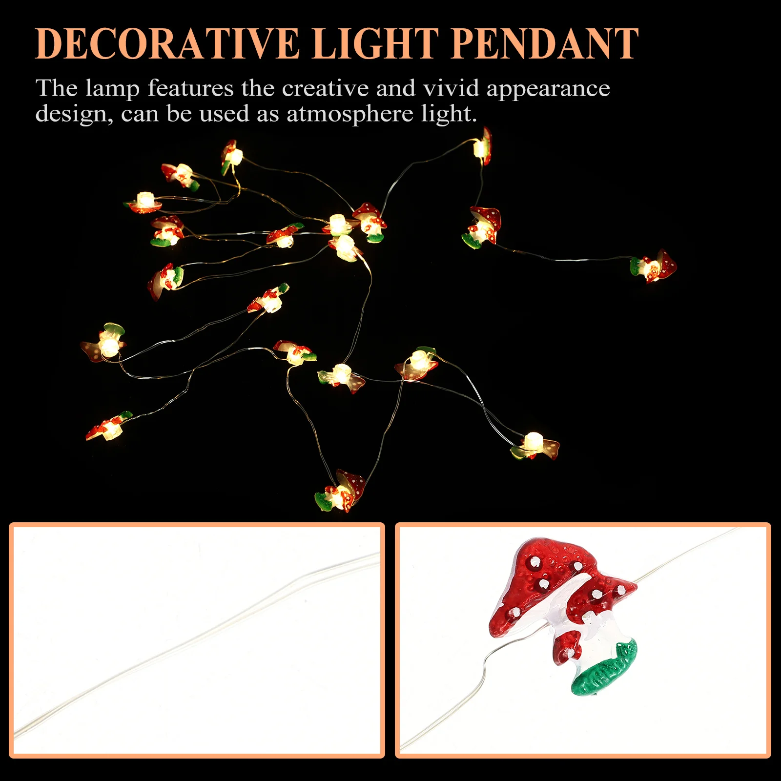 

Mini Mushroom String Light Creative Cartoon Decorative Fairy Lights for Fence Porch Ceiling Bedroom Night Light Atmosphere