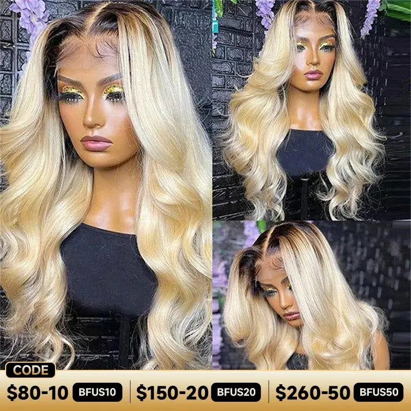 Blonde 613 HD Lace Wig 13x6 Human Hair 13X4 Frontal Blonde Colored Body Waves Glueless Waves 150 Density 24 40 Inch Wig