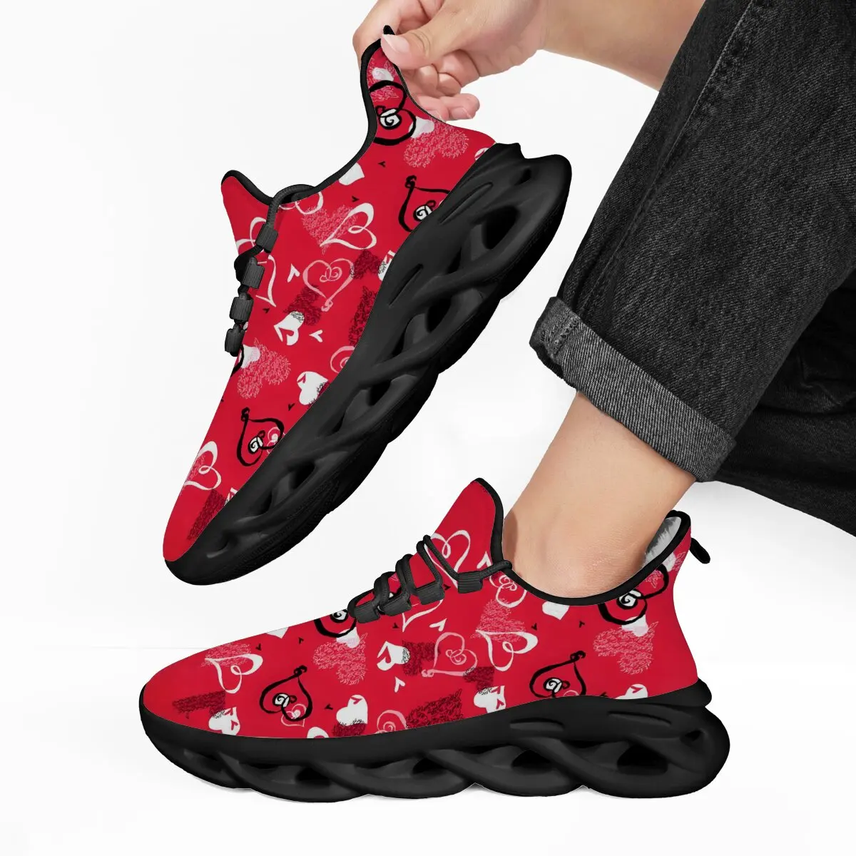 

2025 Running Shoes Men Lightweight Red Heart Pattern Fleece Lined Sneakers for Boys Kids Toddler Boy Shoes Zapatillas De Deporte