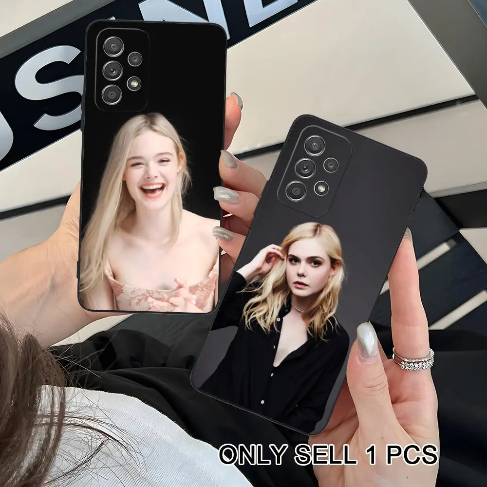 Elle Fanning Matte TPU Mobile Phone Case for Samsung Galaxy A56 55 54 53 52 51 36 35 34 23 16 15 5G Colorful Cover