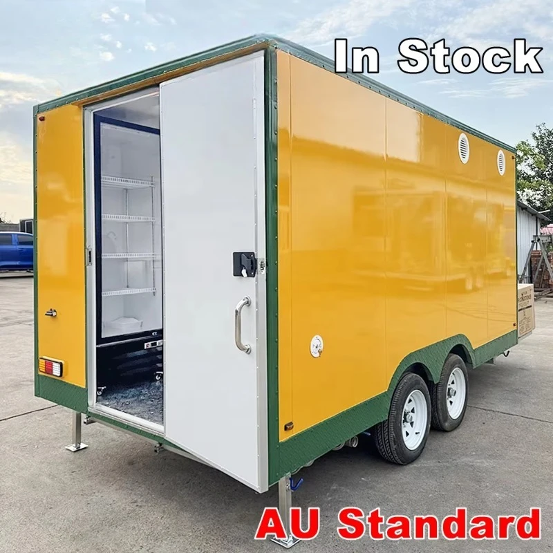 20FT Portable Commercial Food Van with Cooking Equipment for Grill Burger Fried Chicken for Market Vending for Australia Market